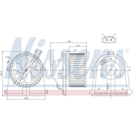 Nissen Blower Motor, 87022 87022